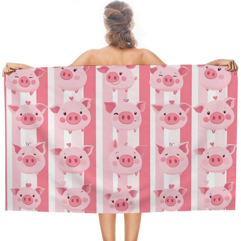 1pc 27.5*55 INCH kitchen cloths cute piggy beach towel light bath towel travel towel pool towel swimming towel adult suitable for sports spa yoga hotel gym