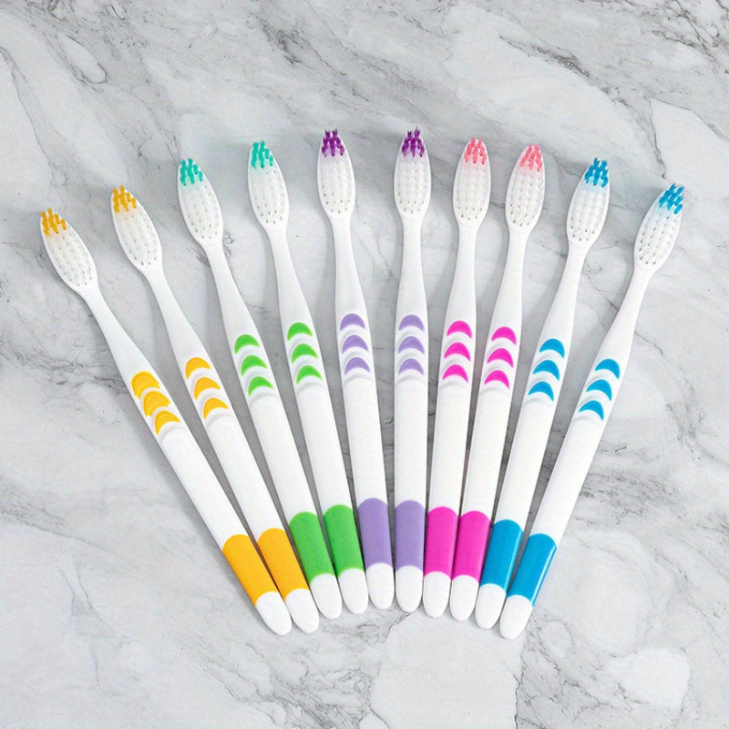 Ensemble de brosses à dents ultra-douces avec poils en charbon de bambou, brosse à dents personnelle adulte, hygiène bucco-dentaire colorée