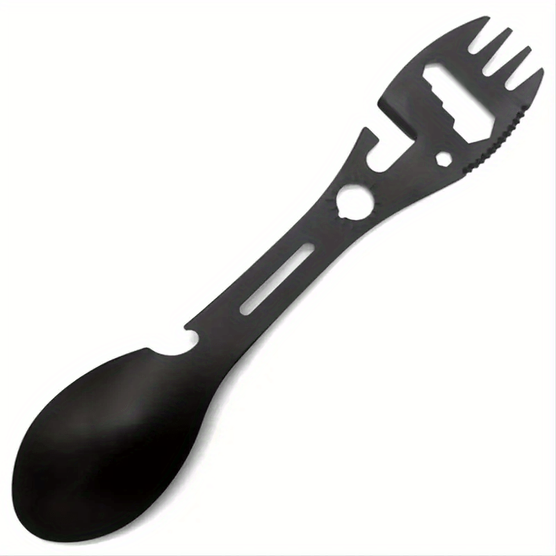 10-in-1 Multifunctional Camping Spork, Stainless Steel Spoon Fork, with Cutter Jar Opener Wrench, for Kitchen Outdoor Hiking Backpacking Accessories, for Restaurant