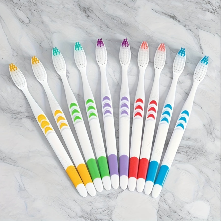 Ensemble de brosses à dents ultra-douces avec poils en charbon de bambou, brosse à dents personnelle adulte, hygiène bucco-dentaire colorée