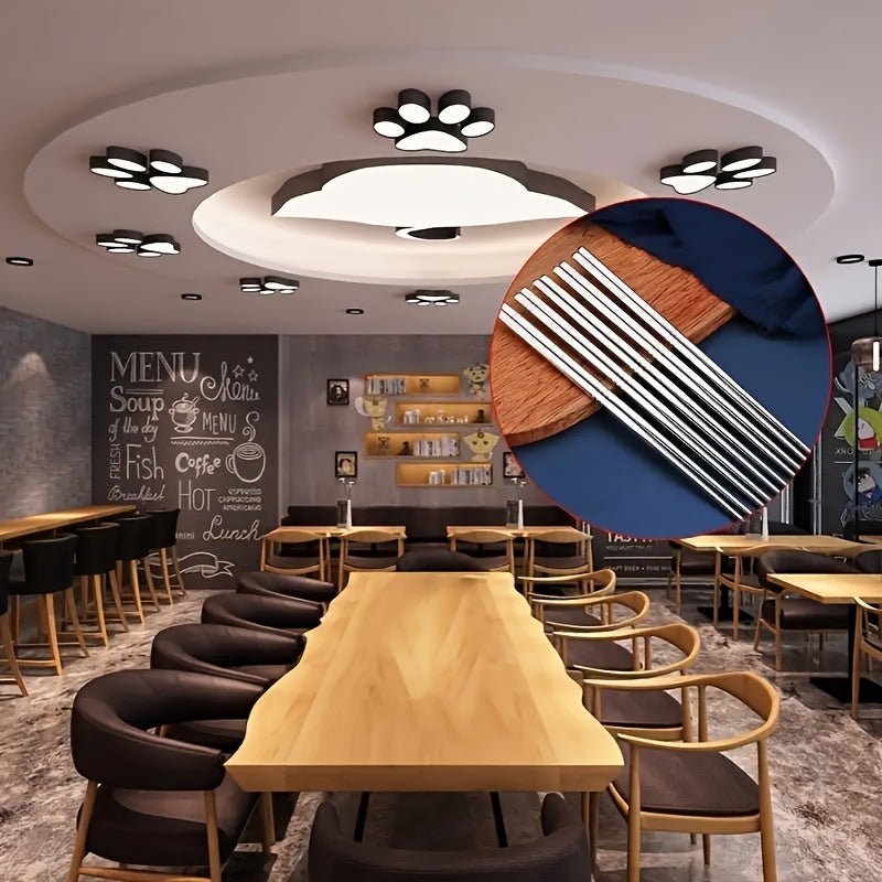 10pcs Stainless Steel Chopsticks Set - Reusable, Durable for Sushi & Chinese Cuisine - Perfect for Restaurants & Home Kitchens