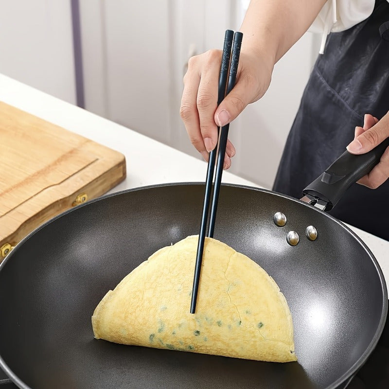 5 Pairs Black Patterned Chopsticks, Household Anti-slip Chopsticks, High Temperature Resistant Chopsticks