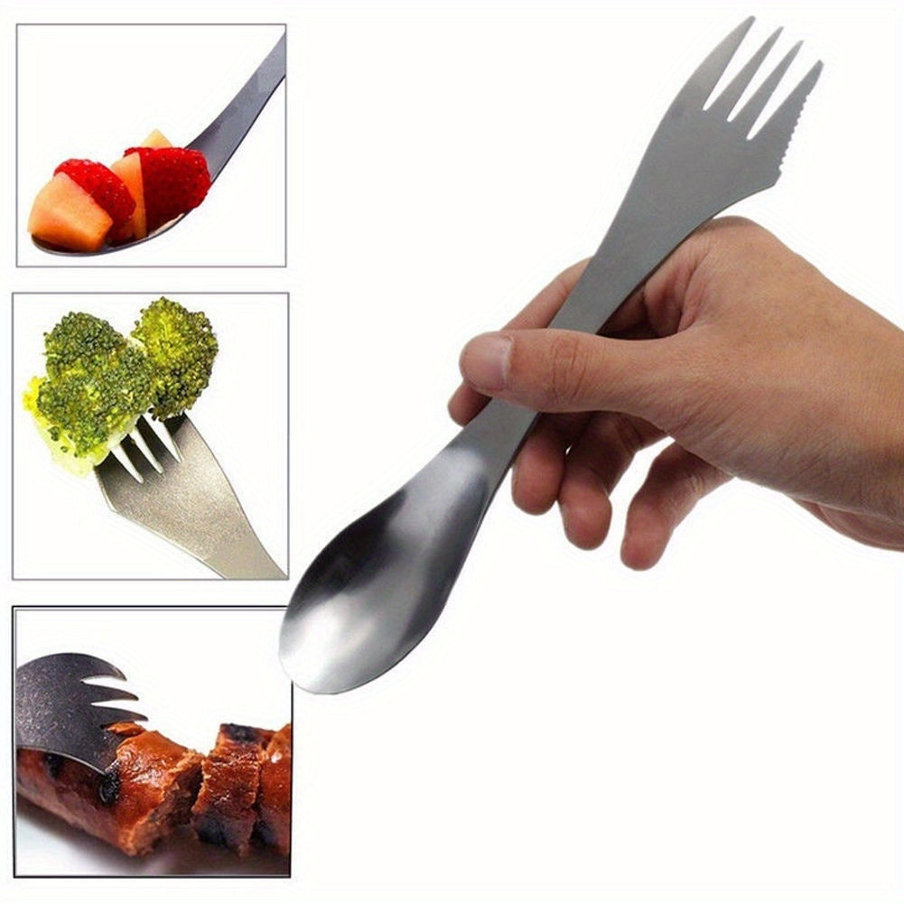 Durable and Versatile 3in 1 Utensils Spork Combo with Cutter for Traveling and Camping