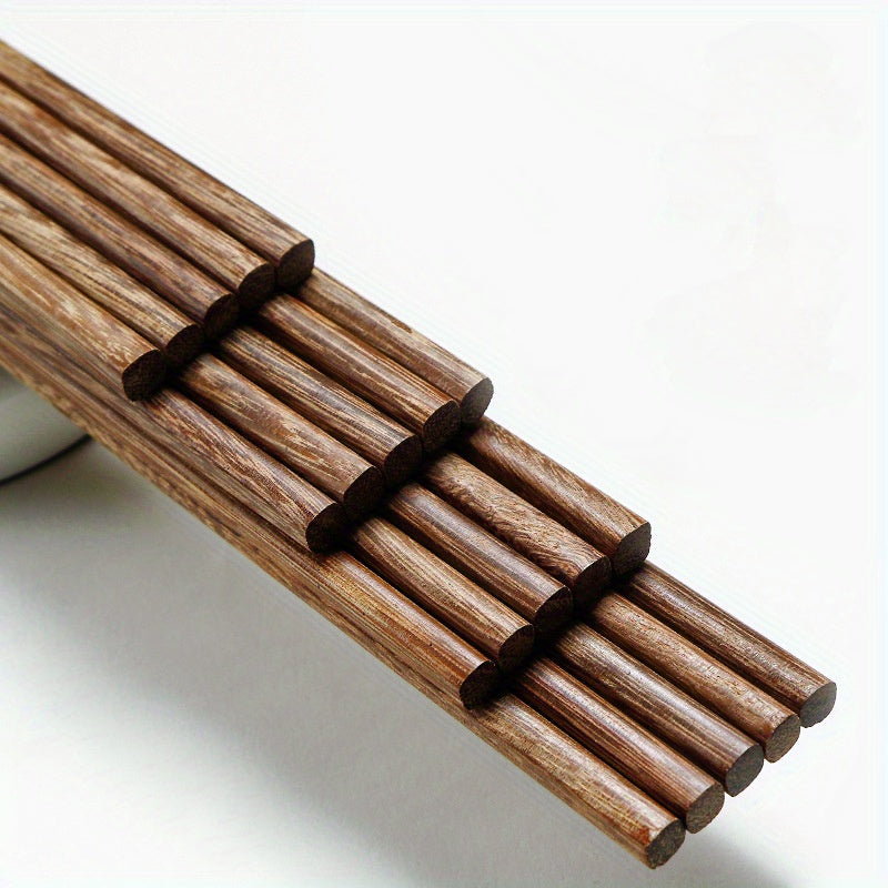 10 Pairs Gift Box Chicken Wing Wooden Chopsticks Home Use Unvarnished and Unwaxed Healthy Chopsticks Chinese Round Head Wooden Chopsticks