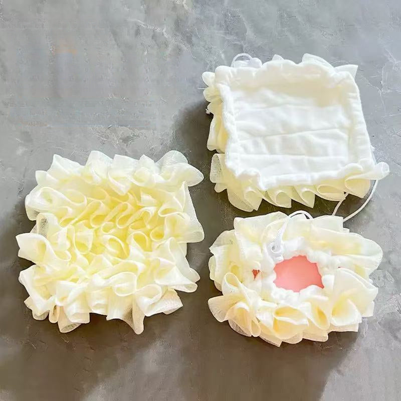 Ballon de Bain Fleur Nouveau Deux-en-Un Anti-Diffusion, Doux et Souple, Emballage de Savon pour le Bain