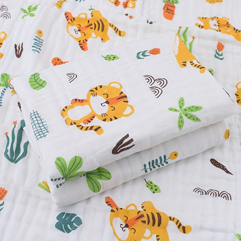Soft Six-Layer Gauze Bath Towel Blanket for Babies, Highly Absorbent, Perfect for Swaddling.