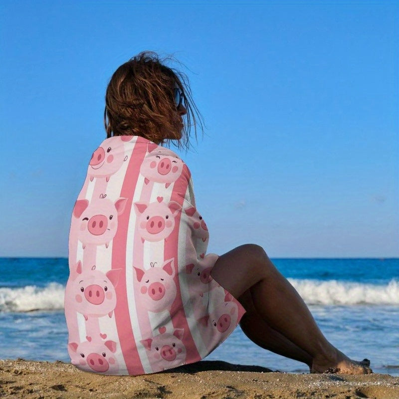 1pc 27.5*55 INCH kitchen cloths cute piggy beach towel light bath towel travel towel pool towel swimming towel adult suitable for sports spa yoga hotel gym