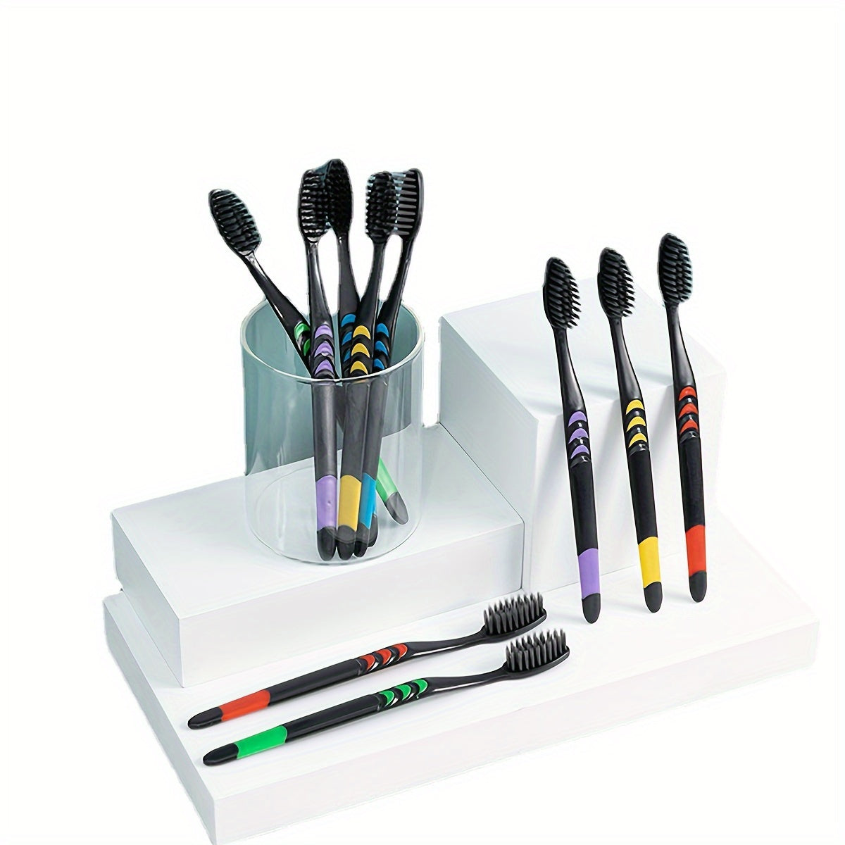 20 Brosses à Dents Adulte en Nylon Souple - Résistantes, Portables, Fermeté Moyenne, Idéales pour Voyage et Camping