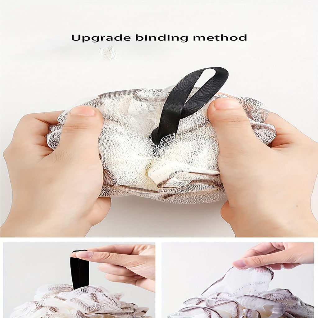 3 boules de douche qui ne s'effritent pas, fleurs de douche en PE souple, perles exfoliantes pour le dos, serviettes de bain à bulles, boules de douche, fleurs de douche