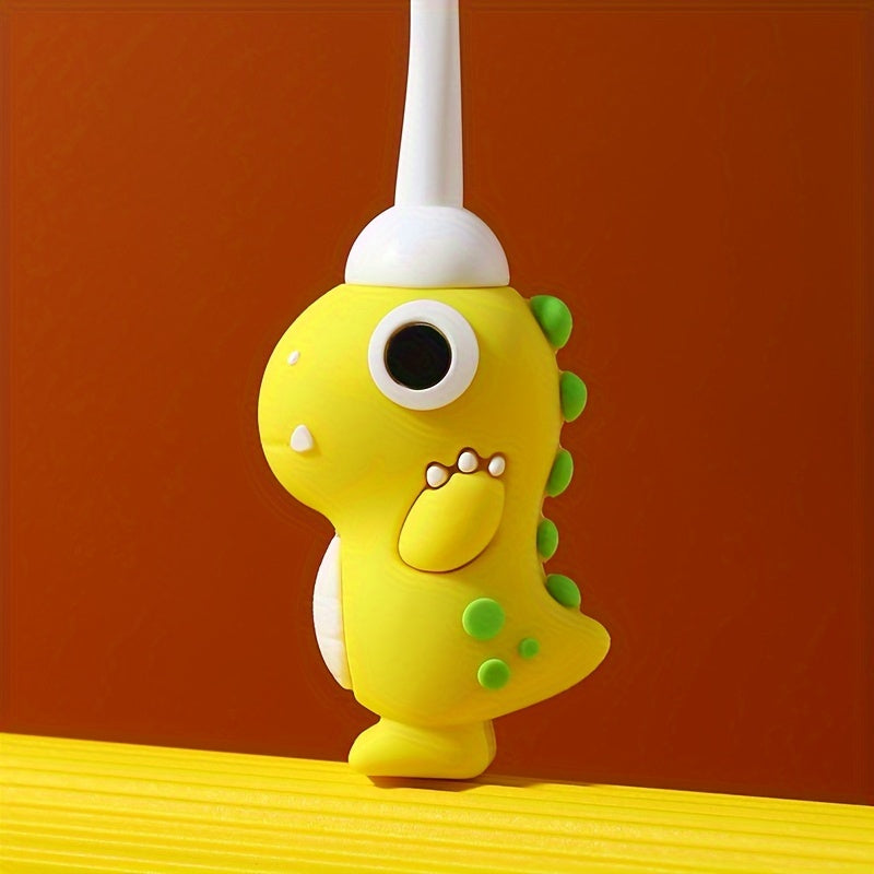 Brosse à dents souple à poils doux, design dinosaure, facile à nettoyer, pour enfants de 3 à 6 ans