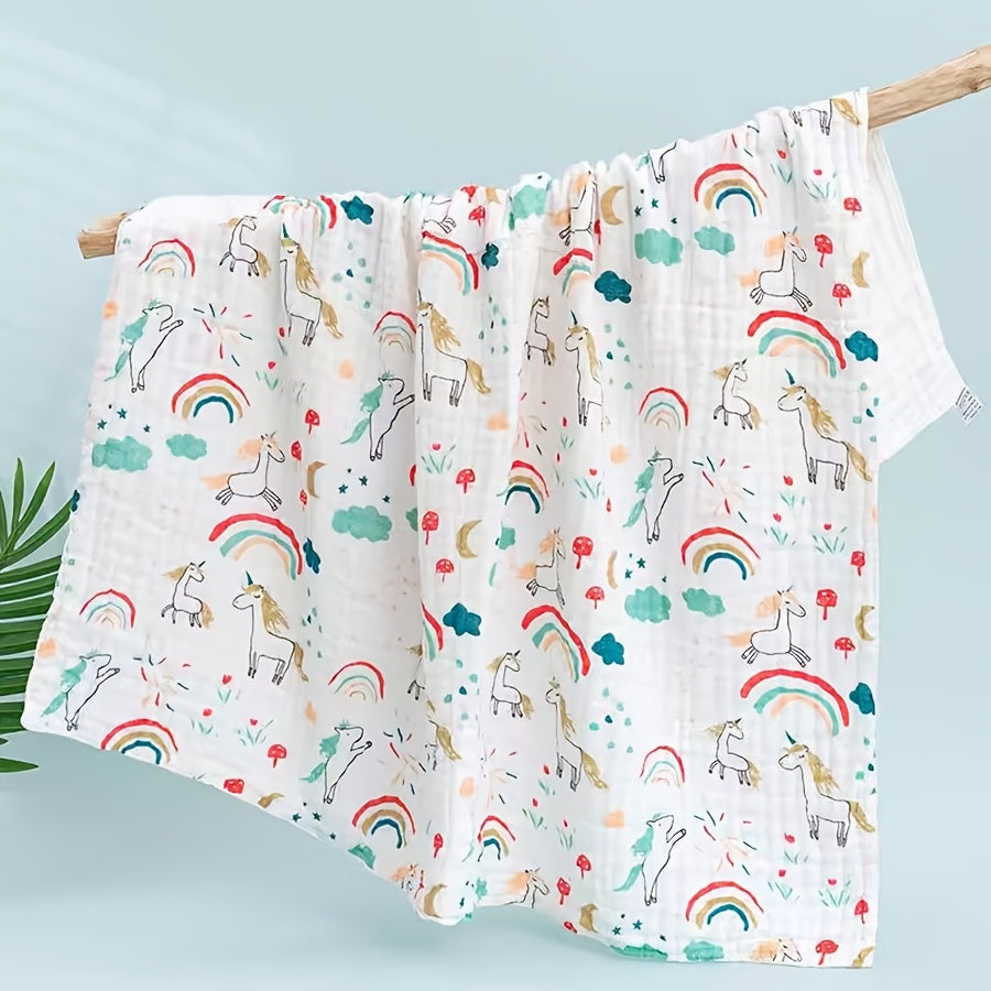 Boobee Soft & Absorbent Gauze Bath Towel for Youngsters - Cute Cartoon Design, 26.3x31.5in - Perfect Christmas or New Year's Gift