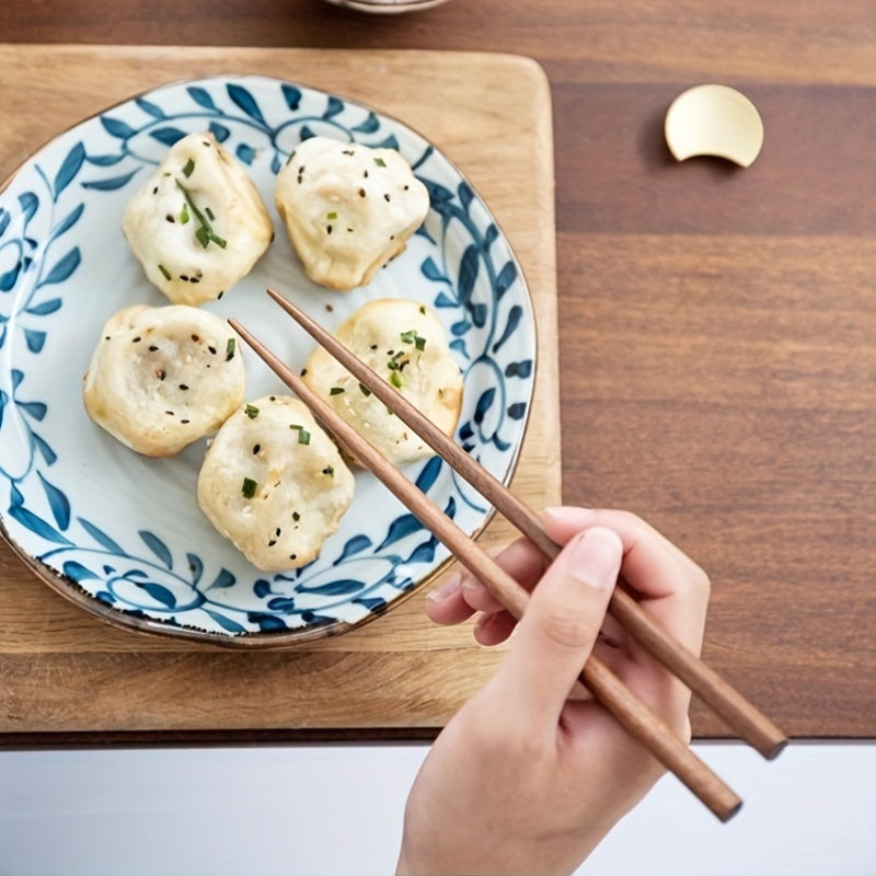 5\u002F10 Pairs of Natural Wood Chopsticks - High-End Anti-Slip Pointed Solid Wood, Traditional Chinese Tableware with Elegant White Labels, Ideal for Single and Double Household Use, Double Pair Set|Elegant Tableware|Wooden Chopsticks