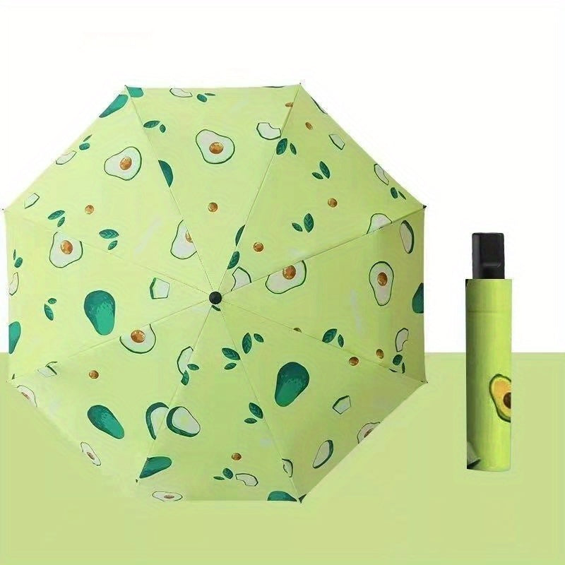 Parapluie à motif de citron - Parapluie de voyage pliable manuel avec protection UV, coupe-vent et imperméable, parapluie portable et léger, adapté aux femmes et aux hommes, peut être utilisé pour un anniversaire\u002FNoël, etc.