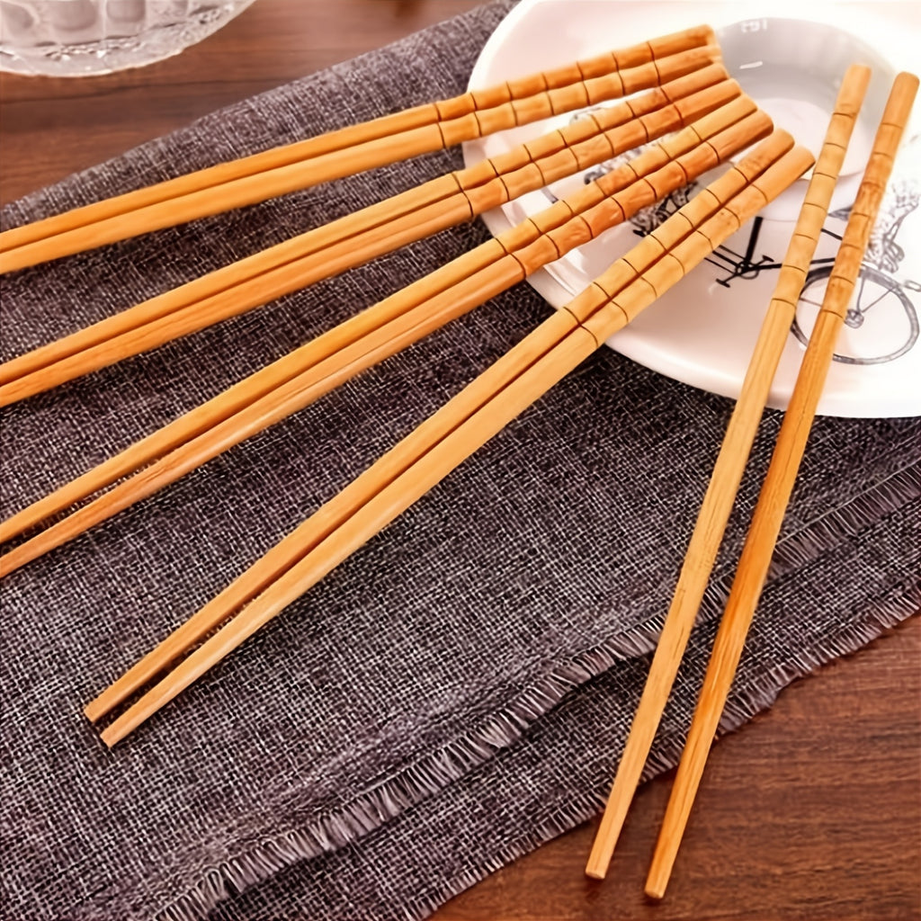 10 Pairs of Household Wooden Chopsticks, Reusable