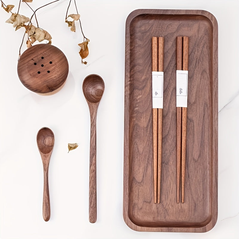 5\u002F10 Pairs of Natural Wood Chopsticks - High-End Anti-Slip Pointed Solid Wood, Traditional Chinese Tableware with Elegant White Labels, Ideal for Single and Double Household Use, Double Pair Set|Elegant Tableware|Wooden Chopsticks