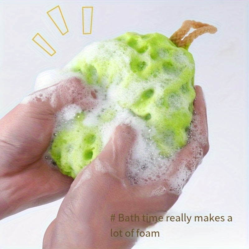1pc Éponge de bain douce - Design de fruits mignon, non lâche, mousse hautement absorbante pour une exfoliation douce, idéale pour la douche et la salle de bain, éponge de douche | Design amusant | Éponge de bain durable