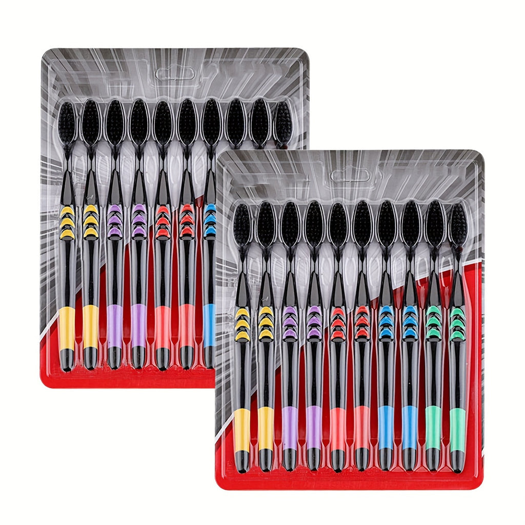 20 Brosses à Dents Adulte en Nylon Souple - Résistantes, Portables, Fermeté Moyenne, Idéales pour Voyage et Camping