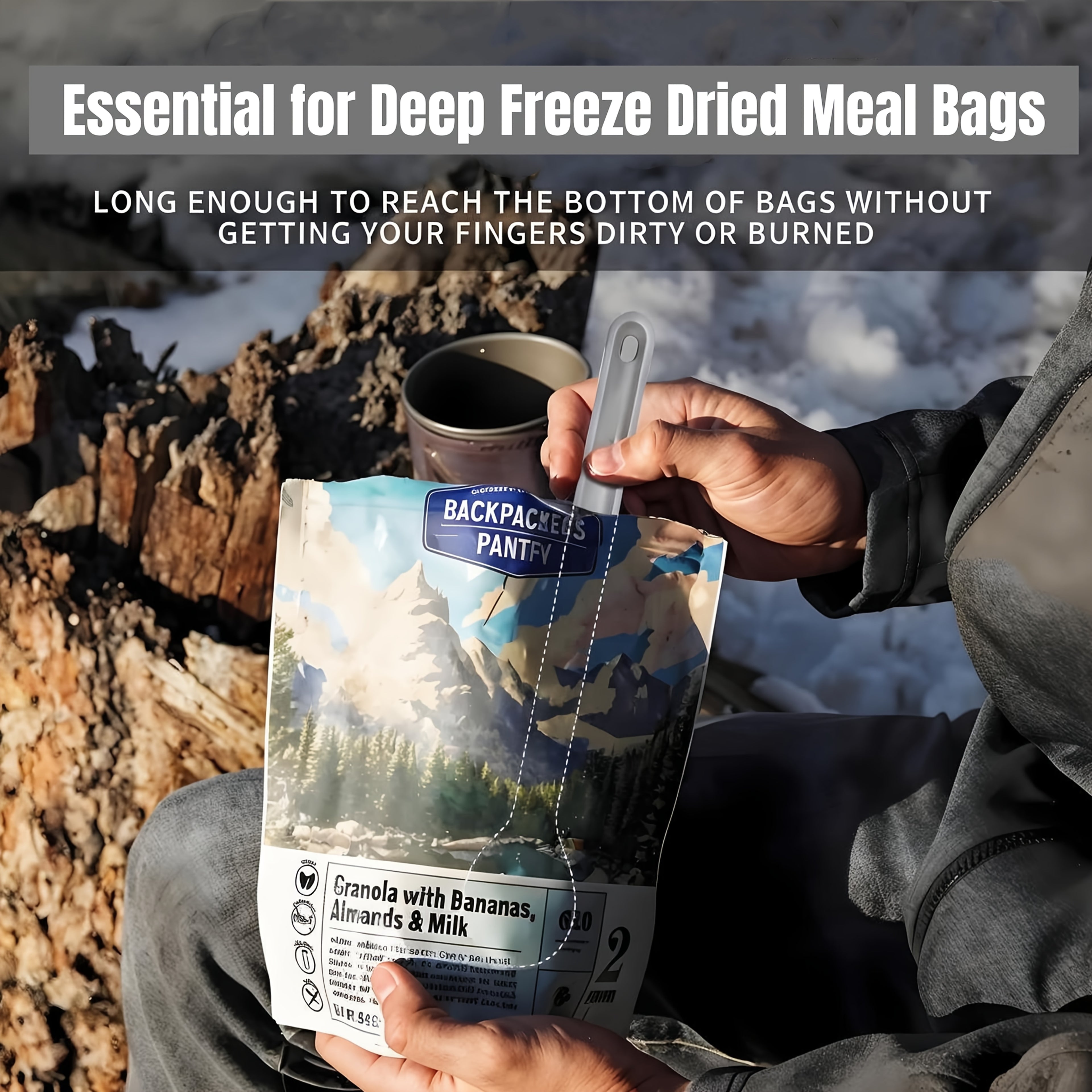 Titanium Alloy Spork with Long Handle - Ultralight, Dual-Purpose Fork and Spoon Combo with Protective Cloth Bag for Outdoor Camping and Hiking - Durable, Easy to Clean, Heat Resistant Flatware