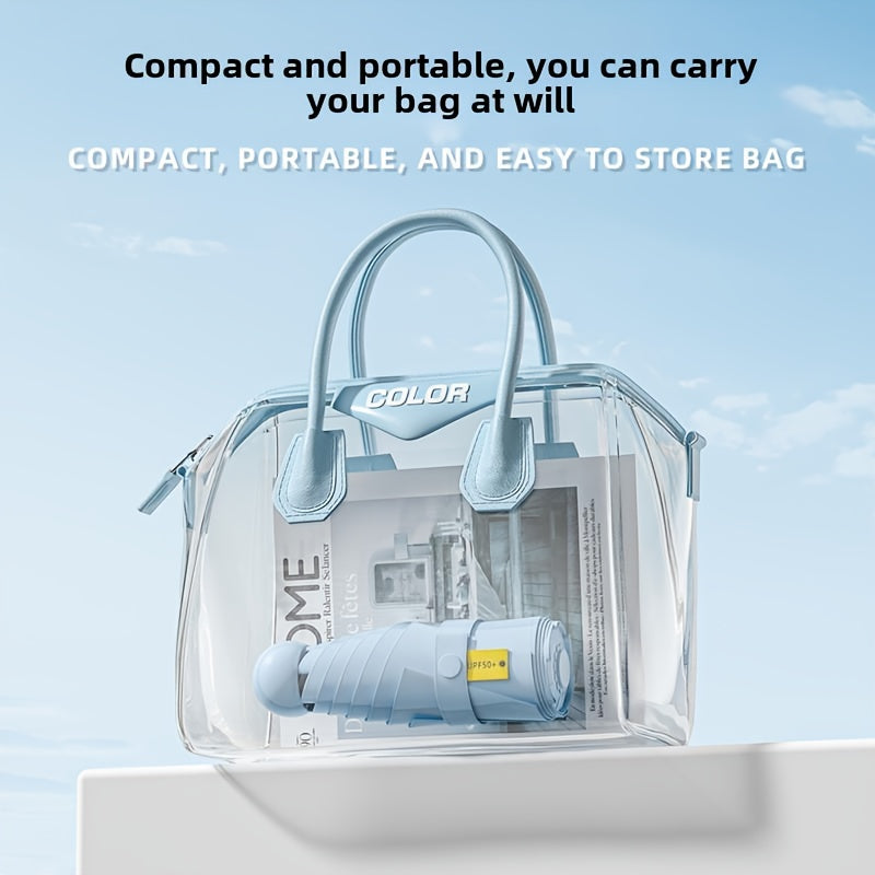 Parapluie de Luxe Double Usage pour Femmes - Protection UV UPF50+, Design Compact de Voyage, Cadre Durable à 8 Baleines, Style Minimaliste Élégant, Parasol Pliant Manuel pour Activités Extérieures, Accessoire Moderne