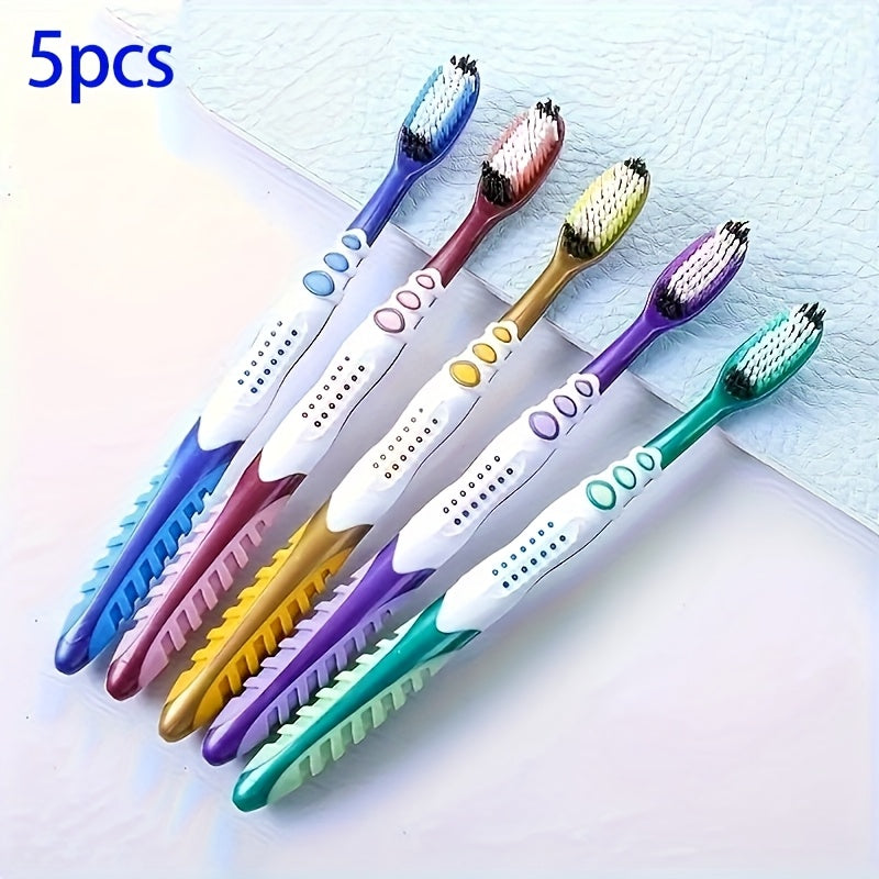 1 lot de 5\u002F10\u002F15 brosses à dents manuelles pour adultes, poils en nylon moyen, élimine efficacement les taches, emballées individuellement, idéal pour un usage domestique