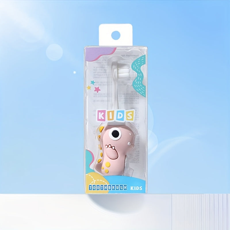 Brosse à dents souple à poils doux, design dinosaure, facile à nettoyer, pour enfants de 3 à 6 ans