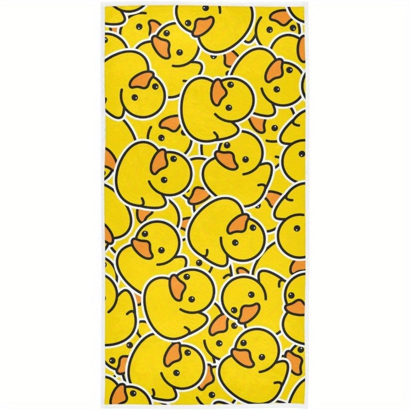 1pc, 18×26 Inch Yellow Duck Hand Bath Towel Rubber Duck Finger Towel Funny Animal Kids Bathroom Towel Set Highly Absorbent SPA Gym Guest Towel