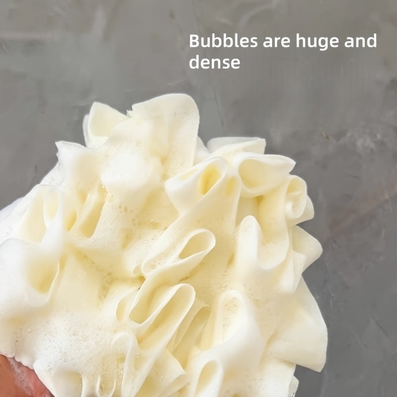 1pc Éponge Douche & Bain Double Usage - Maille Exfoliante Ultra-Douce Sans Peluche, Design Cœur pour Gommage Délicat, Hommes et Femmes, Accessoire de Soin Personnel, Maillage Haut de Gamme, Texture Ultradouce