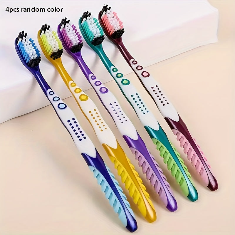 Adultes 4-Pack - Poils doux et durs, conception compacte pour un nettoyage en profondeur des soins bucco-dentaires