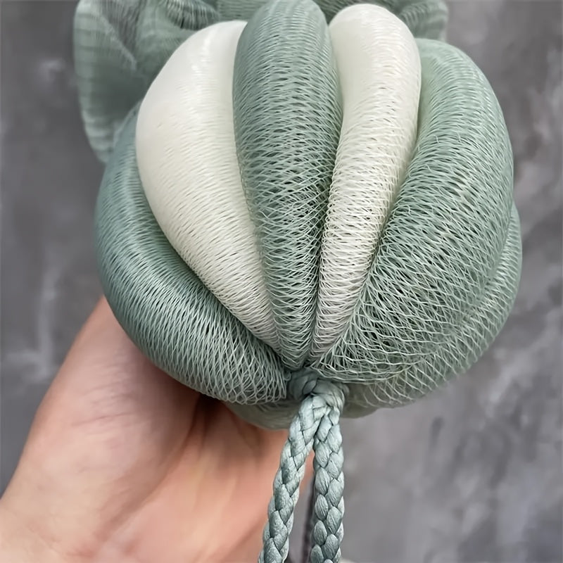 Une grande éponge de bain extensible en konjac, sans perte de poils, un gant de toilette long pour le lavage du corps, une boule de mousse, des fournitures de bain à bulles, avec un gratte-tos, pour les adultes, sans besoin d'électricité.