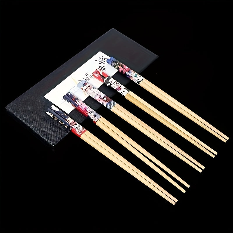 5 Pairs of Natural Bamboo Chopsticks Suitable for Sushi, Noodles, And Rice from Japan And Korea, One Pair Per Person, Traditional Chinese Chopsticks, Perfect for Kitchen And Restaurant Use, Gift Box Included.