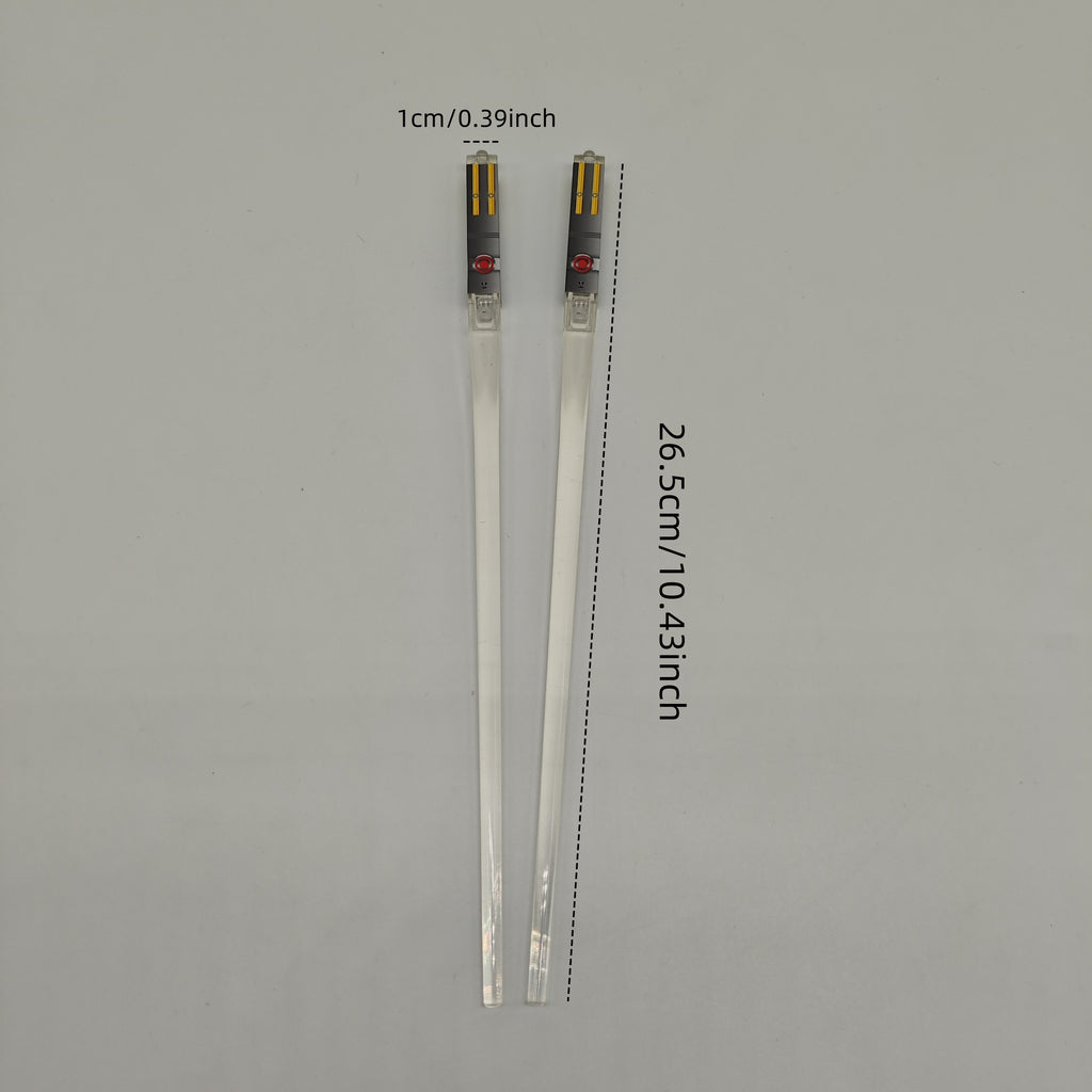 1 Pair Luminous LED Light Up Chopsticks, ABS Material, Polished Flatware Finish, Multi-Color Glow Sticks for Christmas, Halloween, New Year Festivities