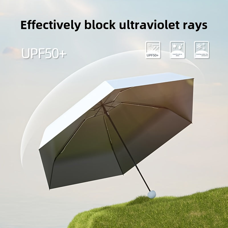 Parapluie de Luxe Double Usage pour Femmes - Protection UV UPF50+, Design Compact de Voyage, Cadre Durable à 8 Baleines, Style Minimaliste Élégant, Parasol Pliant Manuel pour Activités Extérieures, Accessoire Moderne