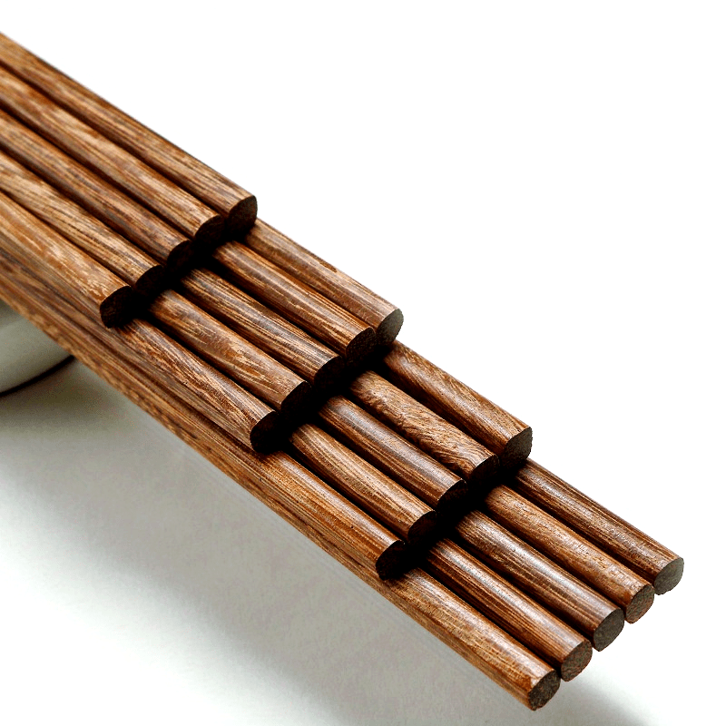 10 Pairs Gift Box Chicken Wing Wooden Chopsticks Home Use Unvarnished and Unwaxed Healthy Chopsticks Chinese Round Head Wooden Chopsticks