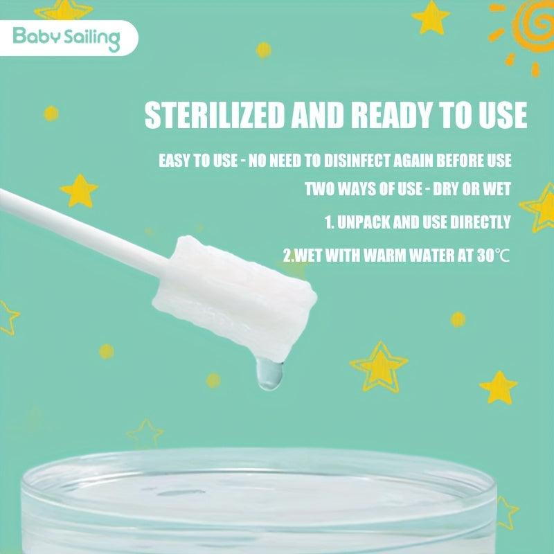 30pcs Mini Brosses à Dents Jetables, Nettoyage Oral Doux et Délicat, Outil de Soin pour la Langue et les Gencives, Emballage Individuel, Compact et Hygiénique pour Sorties