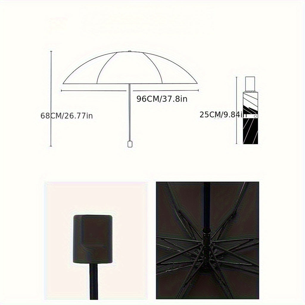 Parapluie à motif de citron - Parapluie de voyage pliable manuel avec protection UV, coupe-vent et imperméable, parapluie portable et léger, adapté aux femmes et aux hommes, peut être utilisé pour un anniversaire\u002FNoël, etc.