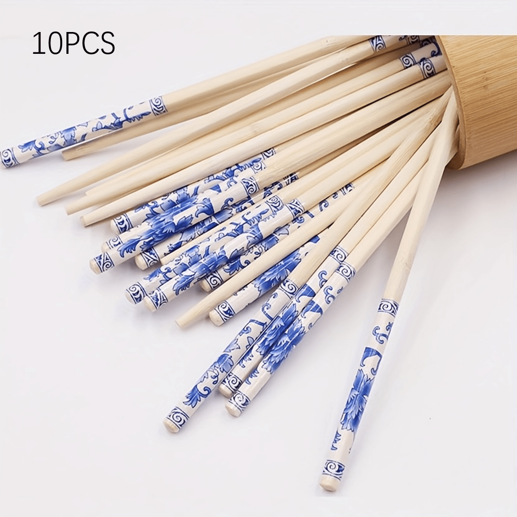 Elegant Blue Porcelain Pattern Bamboo Chopsticks - Durable, Portable, Perfect for Multiple Scenes, Ideal for Dining and Gift, Gift Item|Elegant Chopsticks|Intricate Design