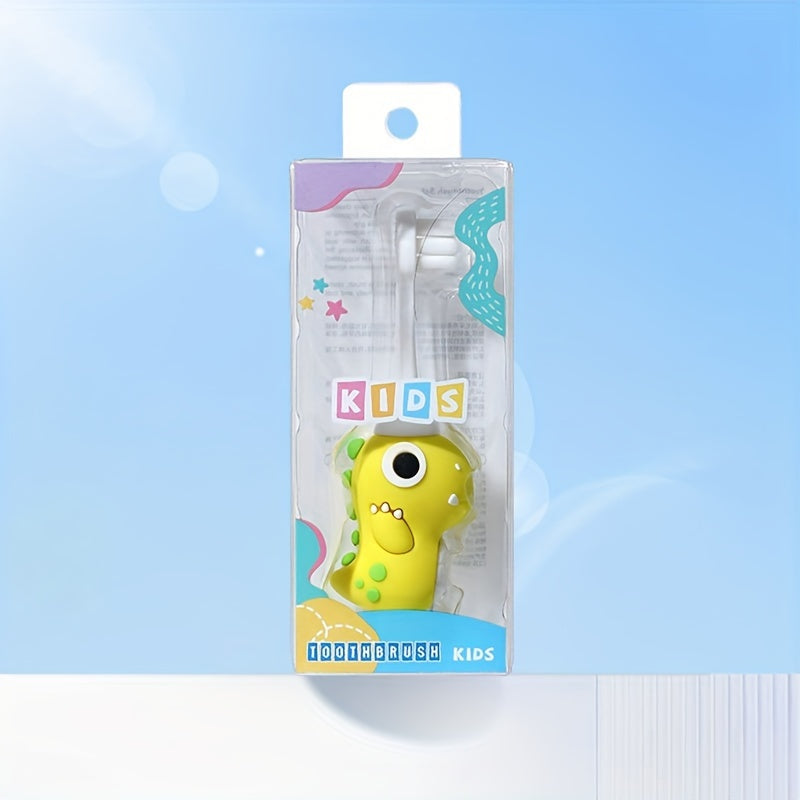 Brosse à dents souple à poils doux, design dinosaure, facile à nettoyer, pour enfants de 3 à 6 ans