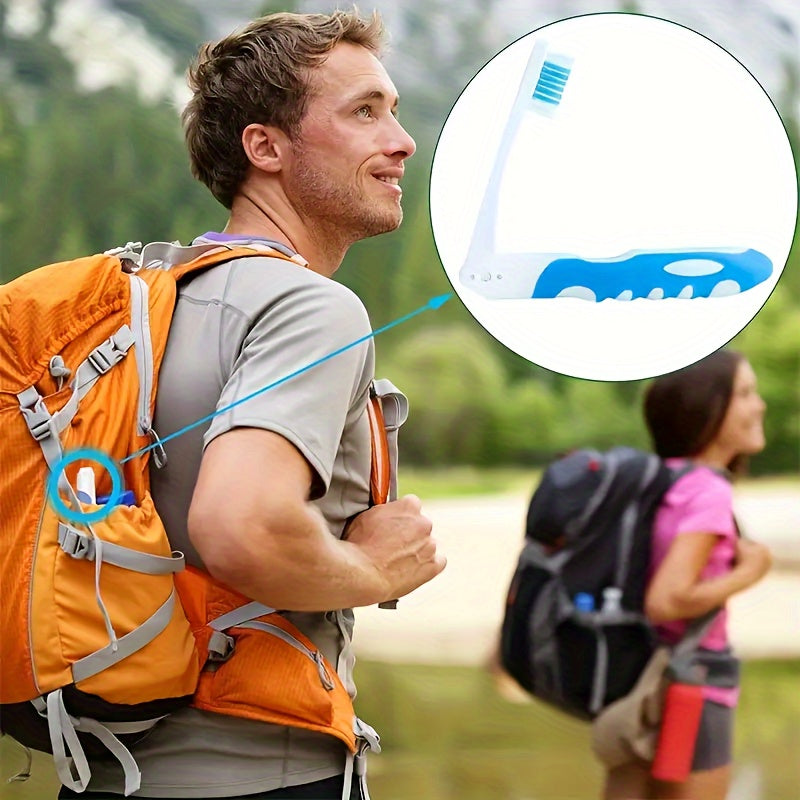 4 brosses à dents pliantes portables, couleurs aléatoires, poils souples, idéales pour camping, randonnée et voyage en sac à dos, essentiels de voyage