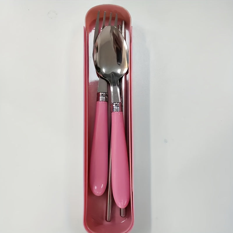3-In-1 Travel Cutlery Set: with Storage Box - Great for Picnics, Camping And Everyday Use!