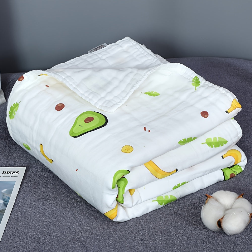 Soft Six-Layer Gauze Bath Towel Blanket for Babies, Highly Absorbent, Perfect for Swaddling.