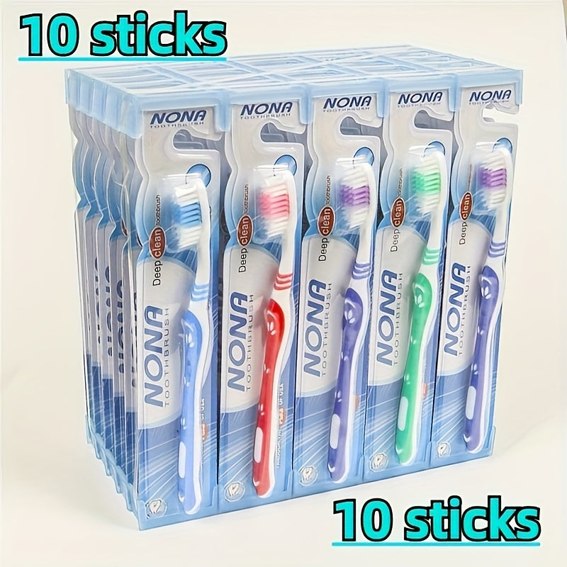 10 brosses à dents souples - Poils doux, Nettoyage en profondeur - Soin buccal quotidien - Adaptées aux dents et gencives sensibles - Pour un sourire éclatant et une vie plus saine