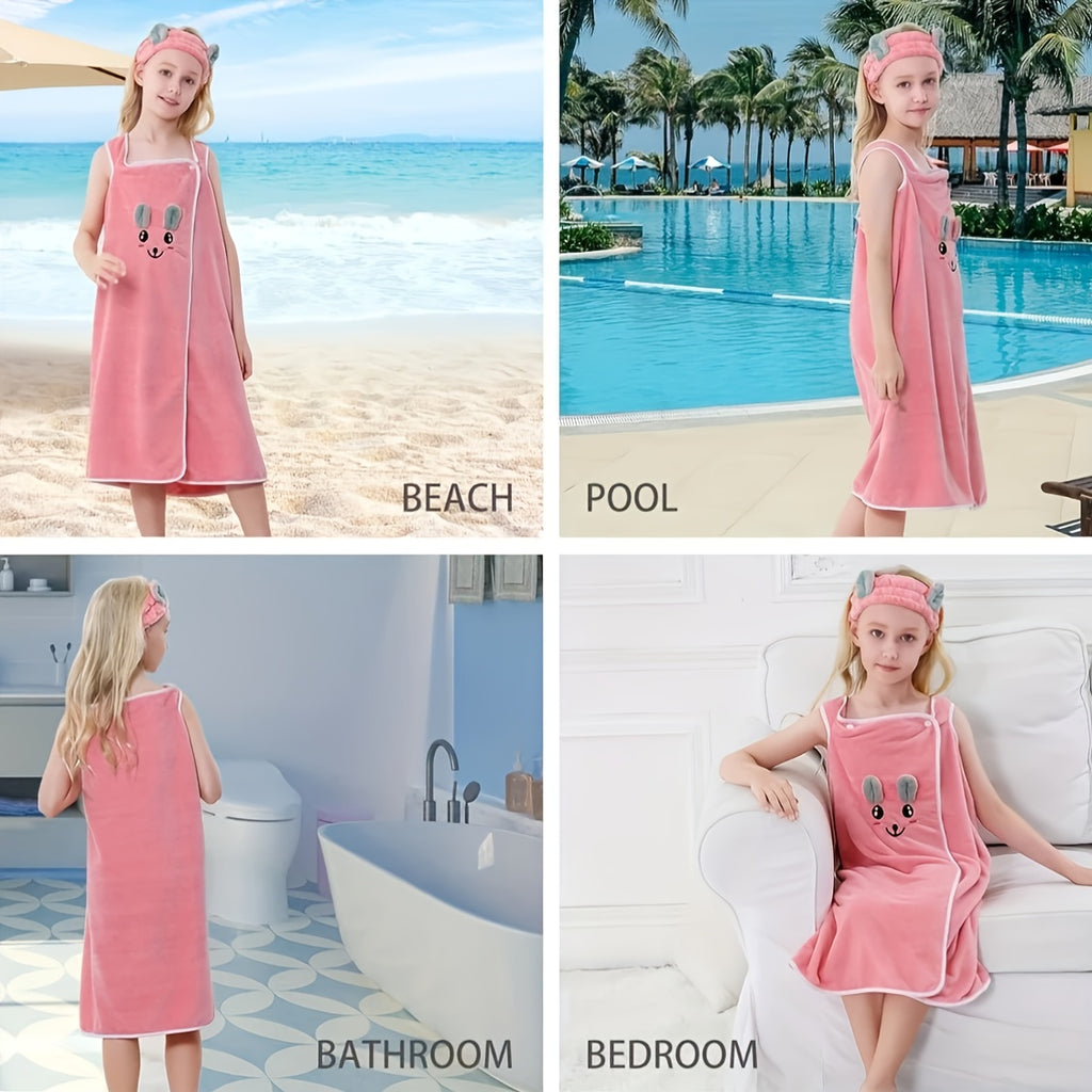 A Wearable Bath Skirt, a Cute Rabbit Ear Bathrobe, a Warm Thick Bathrobe, a Sauna Beach Pool Towel, And a Soft Absorbent Bath Towel.