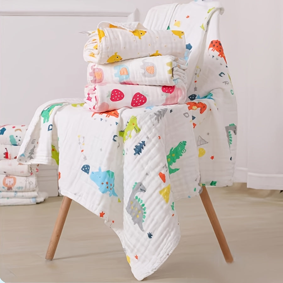 Boobee Soft & Absorbent Gauze Bath Towel for Youngsters - Cute Cartoon Design, 26.3x31.5in - Perfect Christmas or New Year's Gift