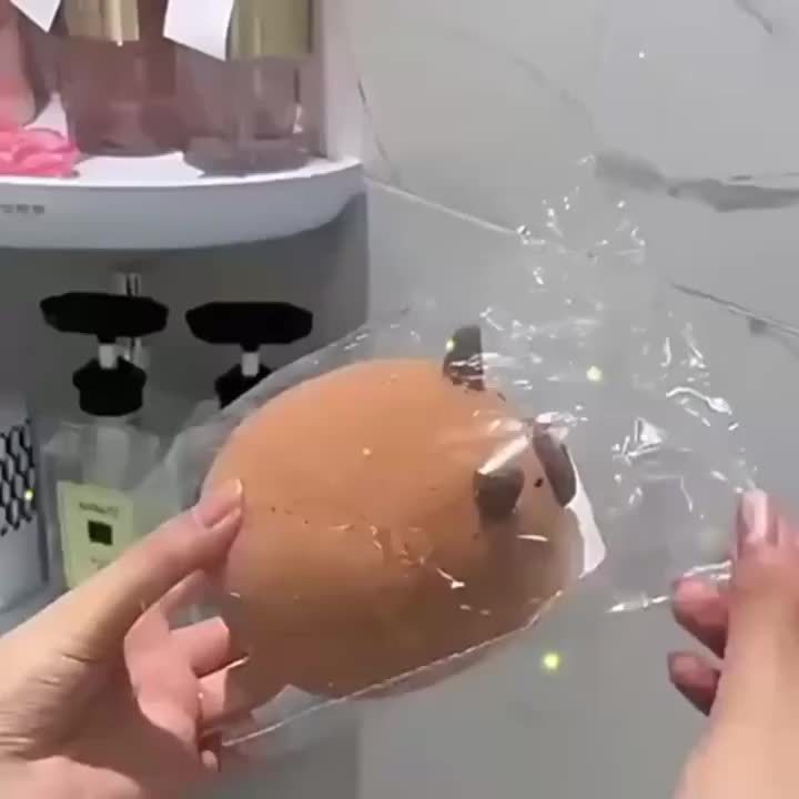 Boules de bain Kapibala 1\u002F2, éponges de douche douces et mignonnes, accessoires de bain pour le visage et le corps, cadeaux adorables en forme d'animaux