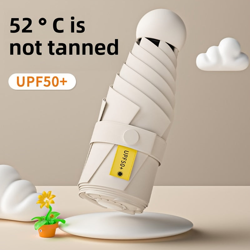 Parapluie de Luxe Double Usage pour Femmes - Protection UV UPF50+, Design Compact de Voyage, Cadre Durable à 8 Baleines, Style Minimaliste Élégant, Parasol Pliant Manuel pour Activités Extérieures, Accessoire Moderne