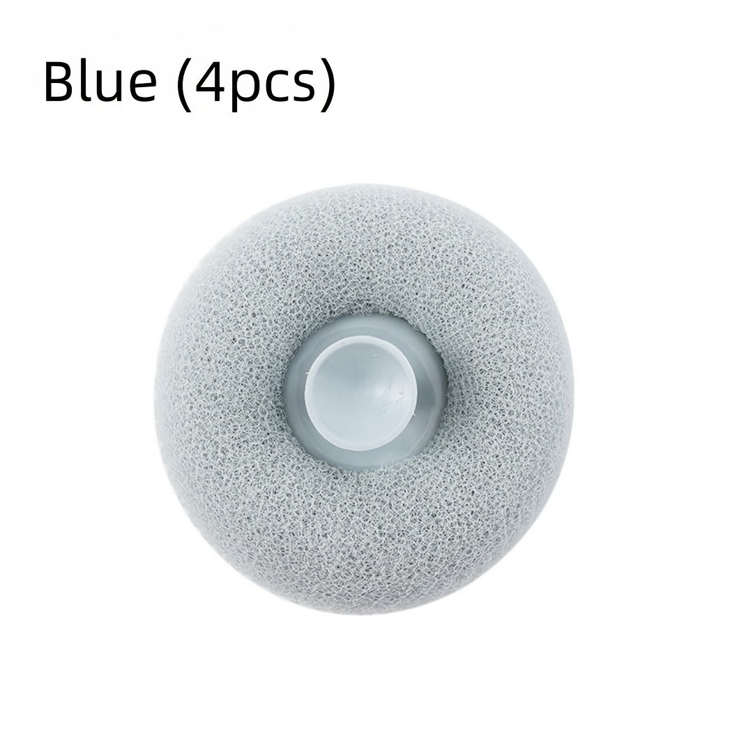Lot de 4 pour Usage Domestique : Ventouse, Loofah de Massage, Créateur de Bulles de Bain, Brosse de Bain Ultra-Douce, Serviette Loofah et Boule de Bain pour Éliminer la Saleté